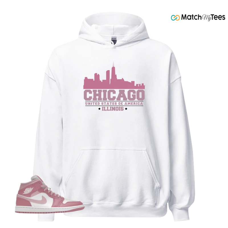 NIKE AIR JORDAN 1 MID ELEMENTAL PINK ICED CARMINE (WOMEN'S) SNEAKER Matching Tees hoodie
