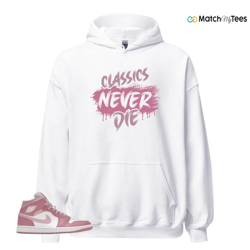 NIKE AIR JORDAN 1 MID ELEMENTAL PINK ICED CARMINE (WOMEN'S) SNEAKER Matching Tees hoodie