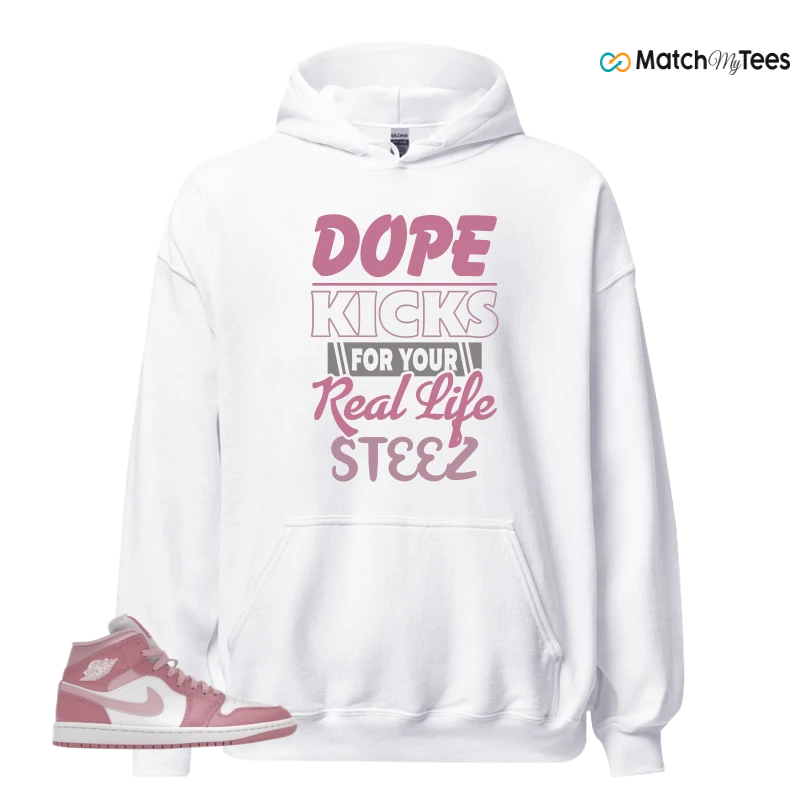 NIKE AIR JORDAN 1 MID ELEMENTAL PINK ICED CARMINE (WOMEN'S) SNEAKER Matching Tees hoodie