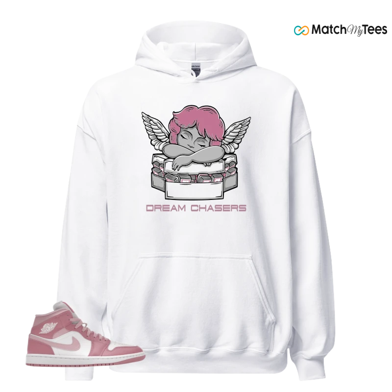 NIKE AIR JORDAN 1 MID ELEMENTAL PINK ICED CARMINE (WOMEN'S) SNEAKER Matching Tees hoodie