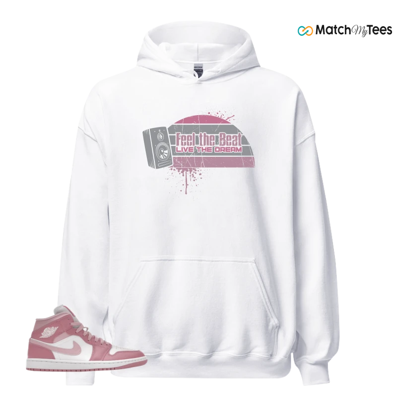 NIKE AIR JORDAN 1 MID ELEMENTAL PINK ICED CARMINE (WOMEN'S) SNEAKER Matching Tees hoodie