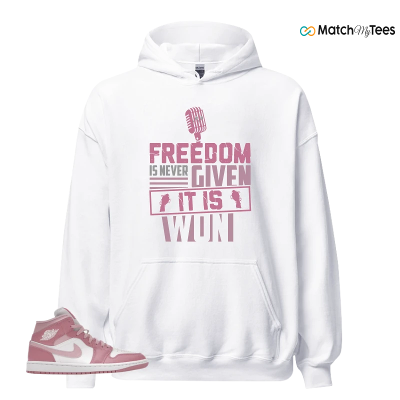 NIKE AIR JORDAN 1 MID ELEMENTAL PINK ICED CARMINE (WOMEN'S) SNEAKER Matching Tees hoodie