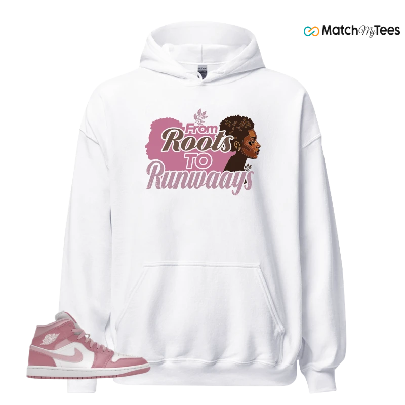 NIKE AIR JORDAN 1 MID ELEMENTAL PINK ICED CARMINE (WOMEN'S) SNEAKER Matching Tees hoodie