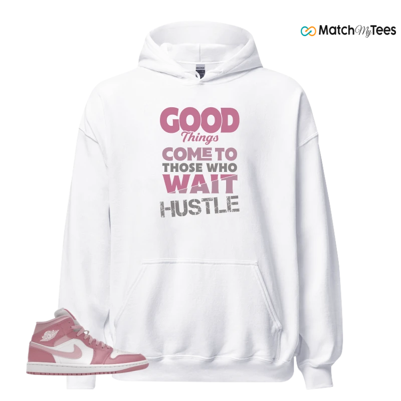 NIKE AIR JORDAN 1 MID ELEMENTAL PINK ICED CARMINE (WOMEN'S) SNEAKER Matching Tees hoodie