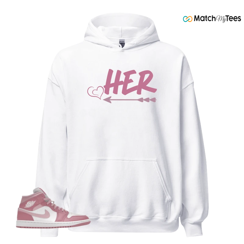 NIKE AIR JORDAN 1 MID ELEMENTAL PINK ICED CARMINE (WOMEN'S) SNEAKER Matching Tees hoodie