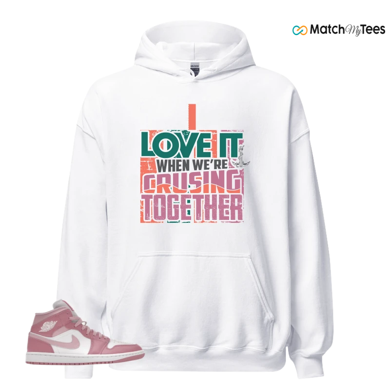 NIKE AIR JORDAN 1 MID ELEMENTAL PINK ICED CARMINE (WOMEN'S) SNEAKER Matching Tees hoodie