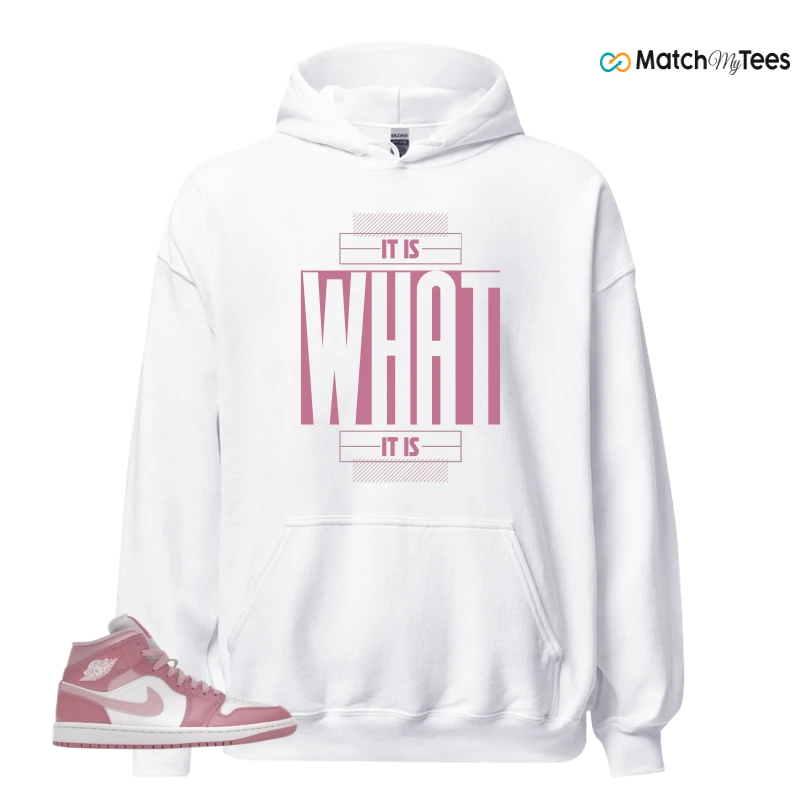 NIKE AIR JORDAN 1 MID ELEMENTAL PINK ICED CARMINE (WOMEN'S) SNEAKER Matching Tees hoodie