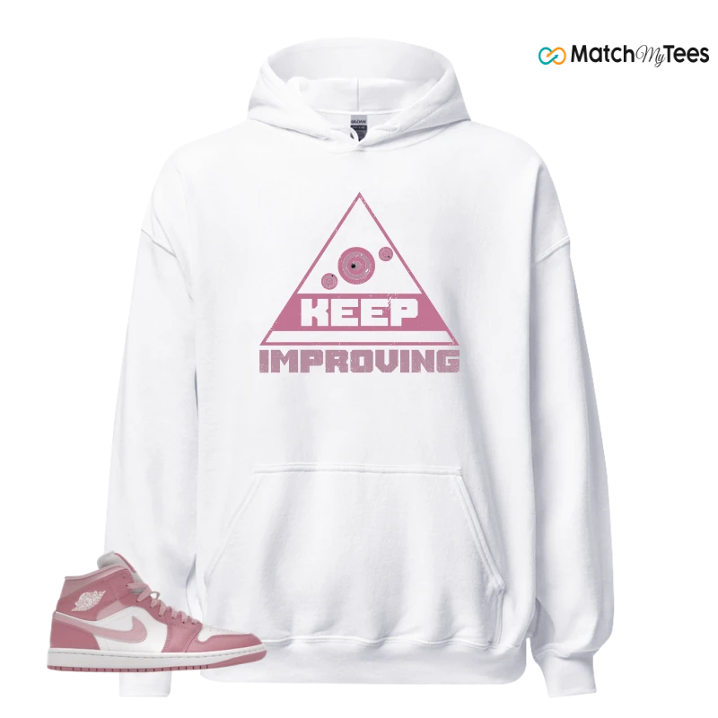 NIKE AIR JORDAN 1 MID ELEMENTAL PINK ICED CARMINE (WOMEN'S) SNEAKER Matching Tees hoodie