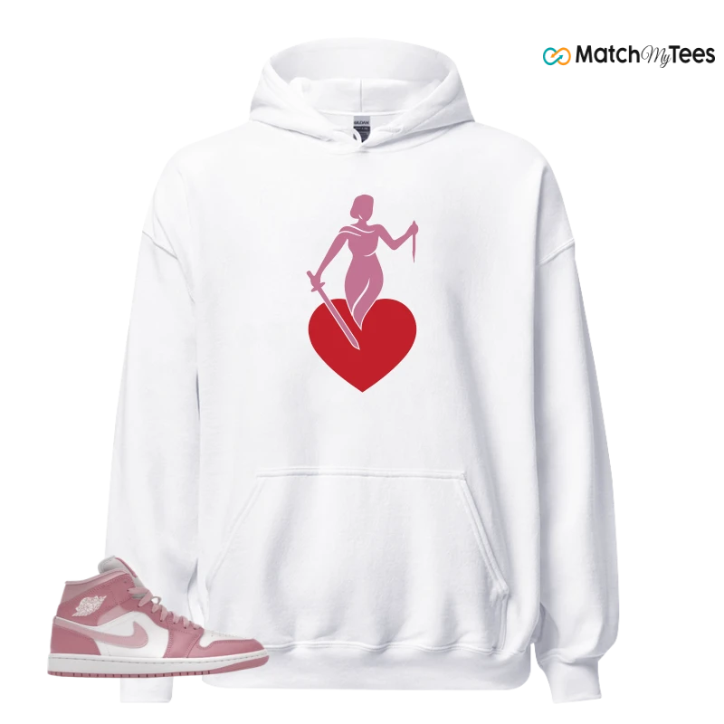 NIKE AIR JORDAN 1 MID ELEMENTAL PINK ICED CARMINE (WOMEN'S) SNEAKER Matching Tees hoodie