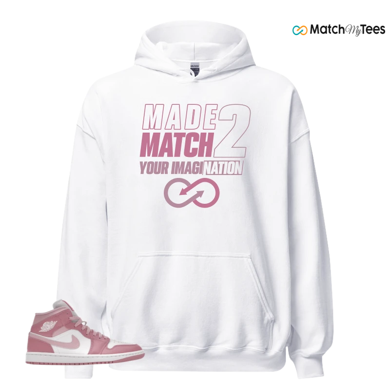 NIKE AIR JORDAN 1 MID ELEMENTAL PINK ICED CARMINE (WOMEN'S) SNEAKER Matching Tees hoodie
