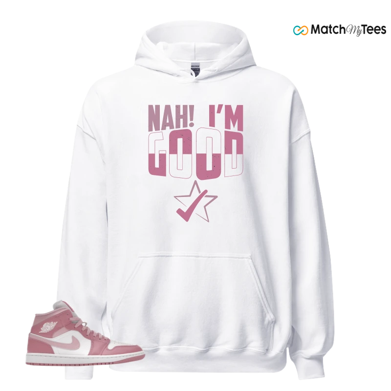 NIKE AIR JORDAN 1 MID ELEMENTAL PINK ICED CARMINE (WOMEN'S) SNEAKER Matching Tees hoodie