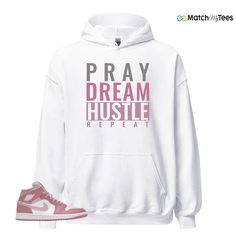 NIKE AIR JORDAN 1 MID ELEMENTAL PINK ICED CARMINE (WOMEN'S) SNEAKER Matching Tees hoodie