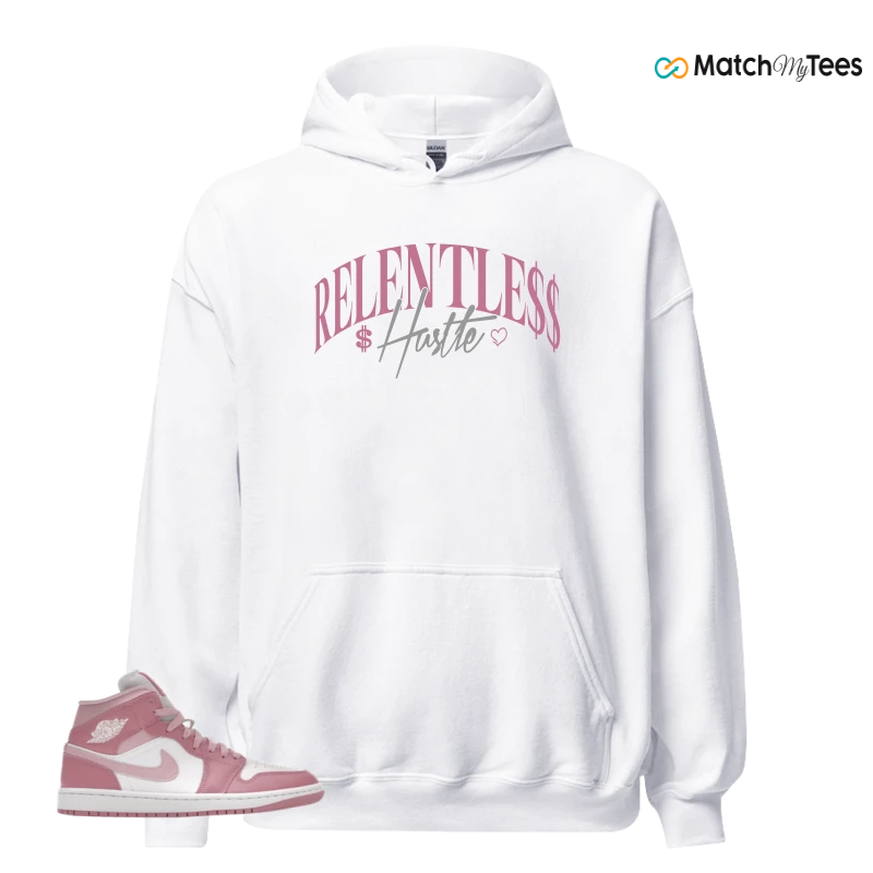 NIKE AIR JORDAN 1 MID ELEMENTAL PINK ICED CARMINE (WOMEN'S) SNEAKER Matching Tees hoodie