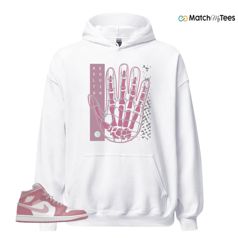 NIKE AIR JORDAN 1 MID ELEMENTAL PINK ICED CARMINE (WOMEN'S) SNEAKER Matching Tees hoodie