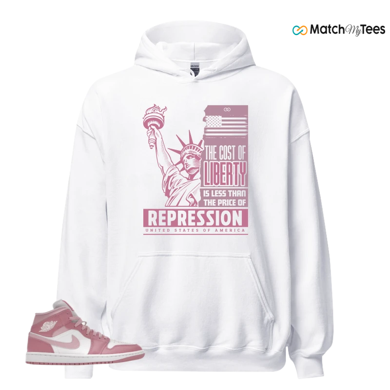 NIKE AIR JORDAN 1 MID ELEMENTAL PINK ICED CARMINE (WOMEN'S) SNEAKER Matching Tees hoodie