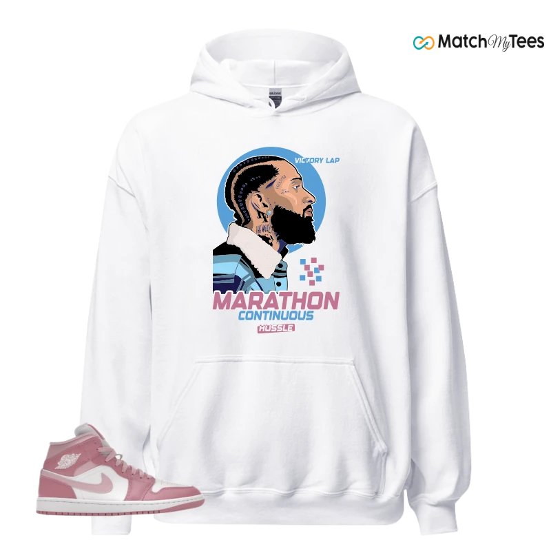 NIKE AIR JORDAN 1 MID ELEMENTAL PINK ICED CARMINE (WOMEN'S) SNEAKER Matching Tees hoodie