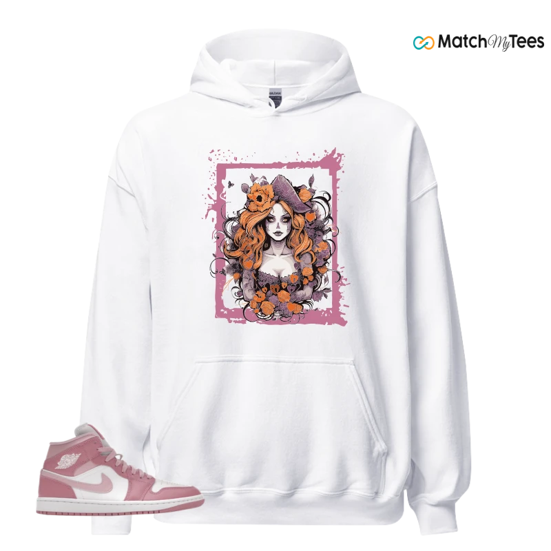 NIKE AIR JORDAN 1 MID ELEMENTAL PINK ICED CARMINE (WOMEN'S) SNEAKER Matching Tees hoodie