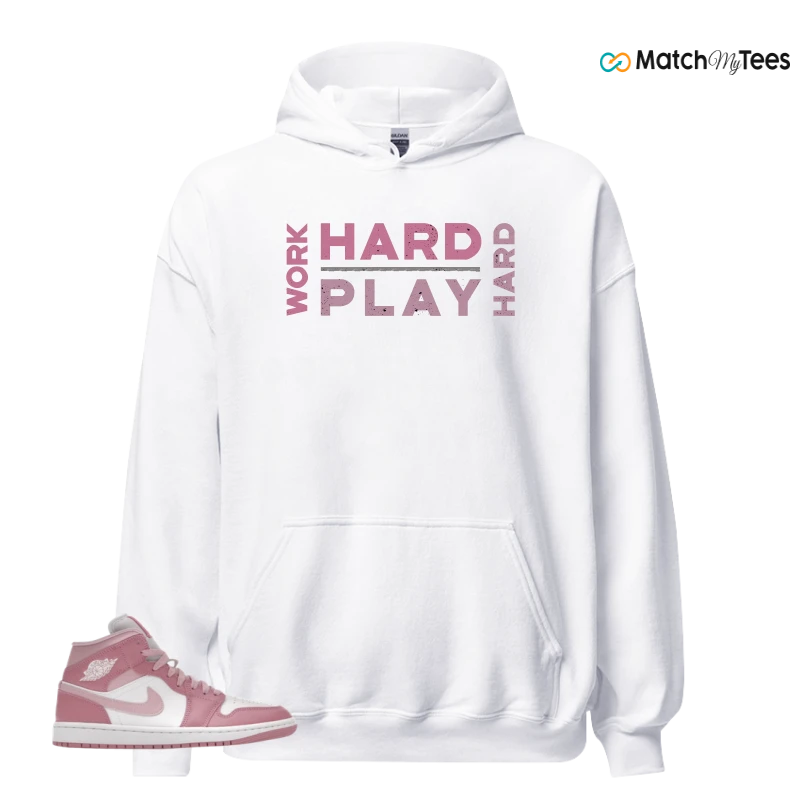 NIKE AIR JORDAN 1 MID ELEMENTAL PINK ICED CARMINE (WOMEN'S) SNEAKER Matching Tees hoodie