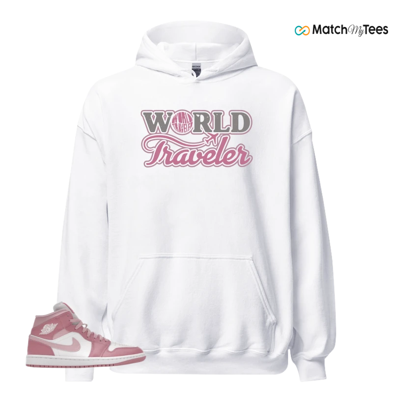 NIKE AIR JORDAN 1 MID ELEMENTAL PINK ICED CARMINE (WOMEN'S) SNEAKER Matching Tees hoodie