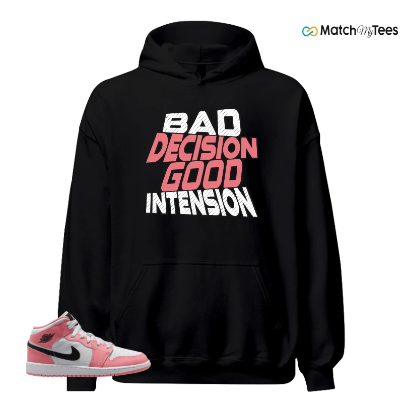 NIKE AIR JORDAN 1 MID GS PINK GAZE WHITE SNEAKER Matching Tees hoodie