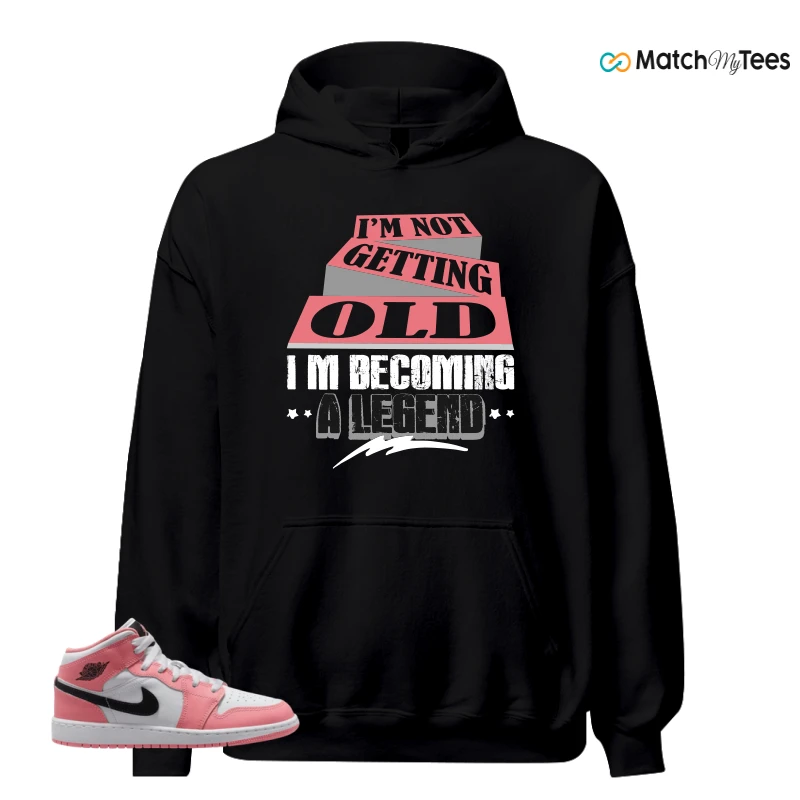 NIKE AIR JORDAN 1 MID GS PINK GAZE WHITE SNEAKER Matching Tees hoodie