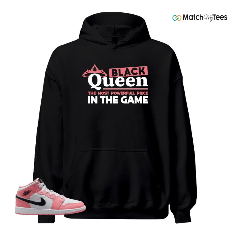 NIKE AIR JORDAN 1 MID GS PINK GAZE WHITE SNEAKER Matching Tees hoodie