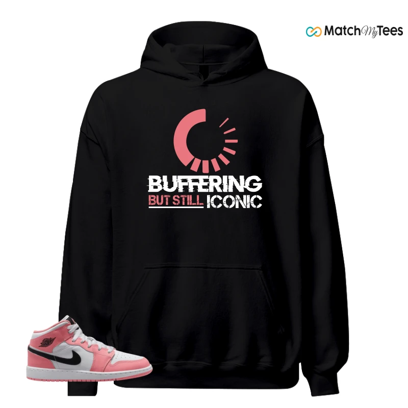 NIKE AIR JORDAN 1 MID GS PINK GAZE WHITE SNEAKER Matching Tees hoodie