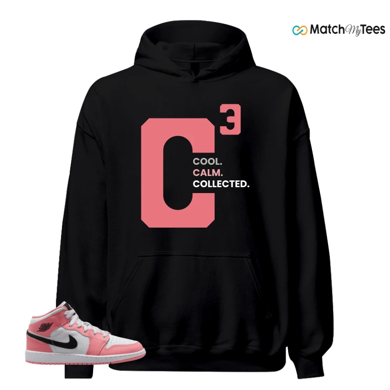 NIKE AIR JORDAN 1 MID GS PINK GAZE WHITE SNEAKER Matching Tees hoodie