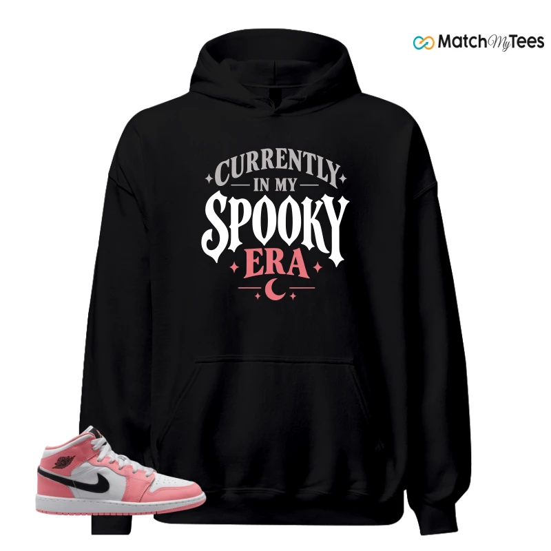 NIKE AIR JORDAN 1 MID GS PINK GAZE WHITE SNEAKER Matching Tees hoodie