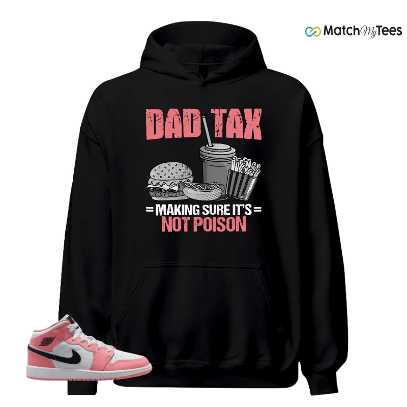 NIKE AIR JORDAN 1 MID GS PINK GAZE WHITE SNEAKER Matching Tees hoodie