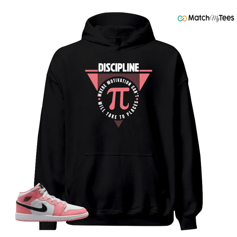 NIKE AIR JORDAN 1 MID GS PINK GAZE WHITE SNEAKER Matching Tees hoodie