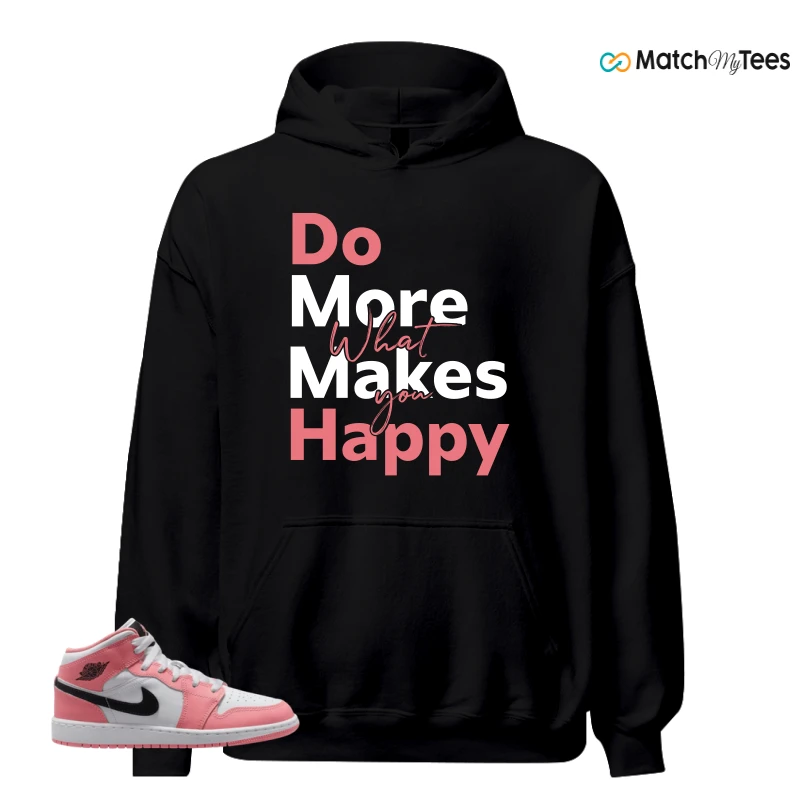 NIKE AIR JORDAN 1 MID GS PINK GAZE WHITE SNEAKER Matching Tees hoodie