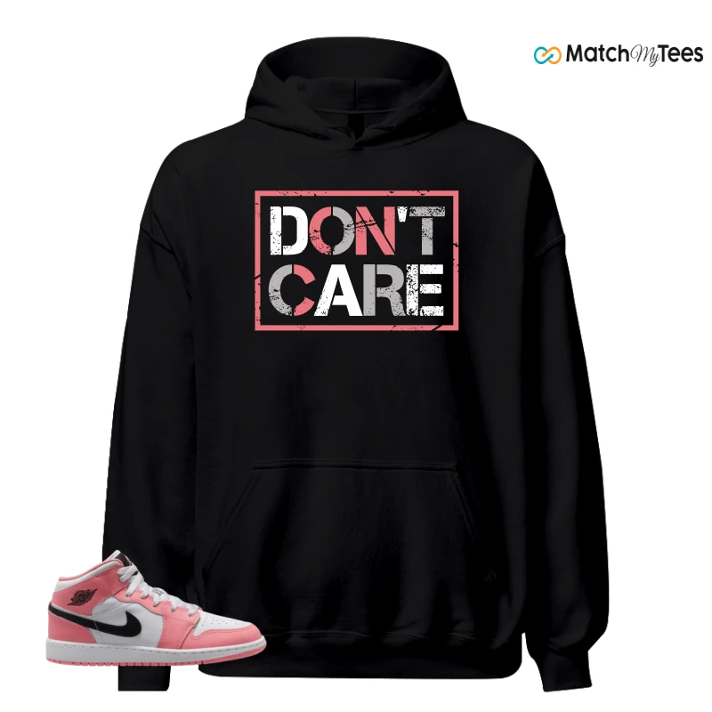 NIKE AIR JORDAN 1 MID GS PINK GAZE WHITE SNEAKER Matching Tees hoodie