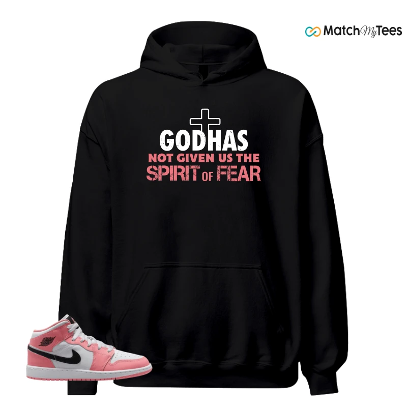NIKE AIR JORDAN 1 MID GS PINK GAZE WHITE SNEAKER Matching Tees hoodie