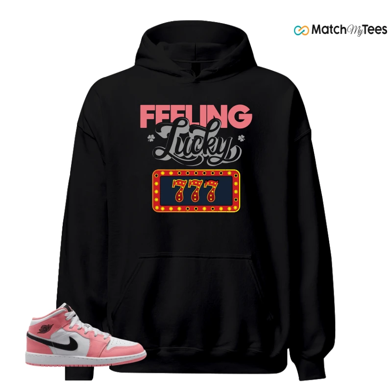 NIKE AIR JORDAN 1 MID GS PINK GAZE WHITE SNEAKER Matching Tees hoodie
