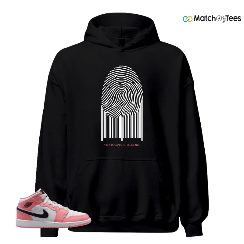 NIKE AIR JORDAN 1 MID GS PINK GAZE WHITE SNEAKER Matching Tees hoodie