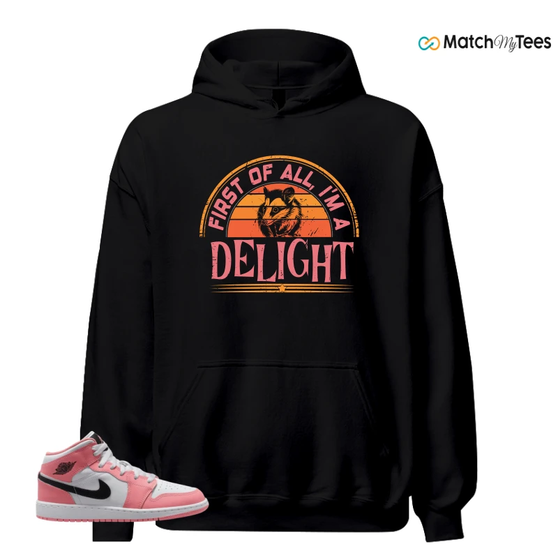 NIKE AIR JORDAN 1 MID GS PINK GAZE WHITE SNEAKER Matching Tees hoodie