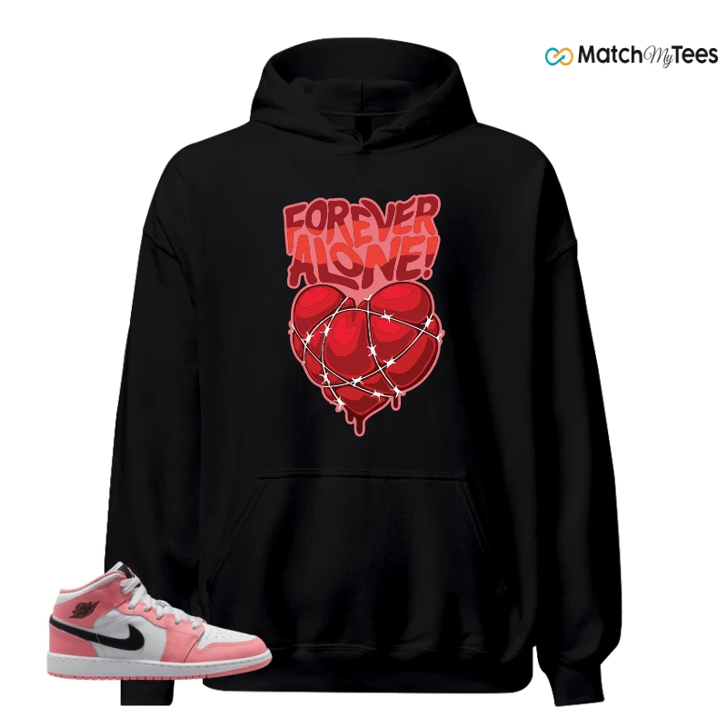 NIKE AIR JORDAN 1 MID GS PINK GAZE WHITE SNEAKER Matching Tees hoodie