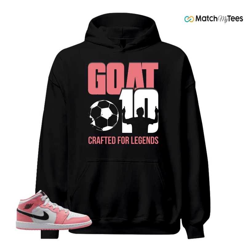 NIKE AIR JORDAN 1 MID GS PINK GAZE WHITE SNEAKER Matching Tees hoodie