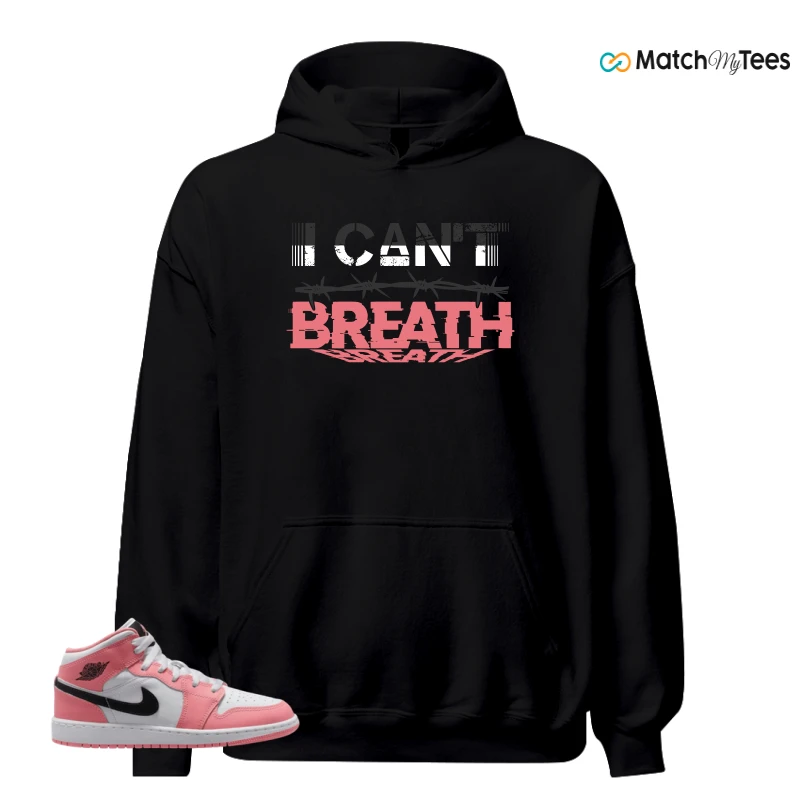 NIKE AIR JORDAN 1 MID GS PINK GAZE WHITE SNEAKER Matching Tees hoodie