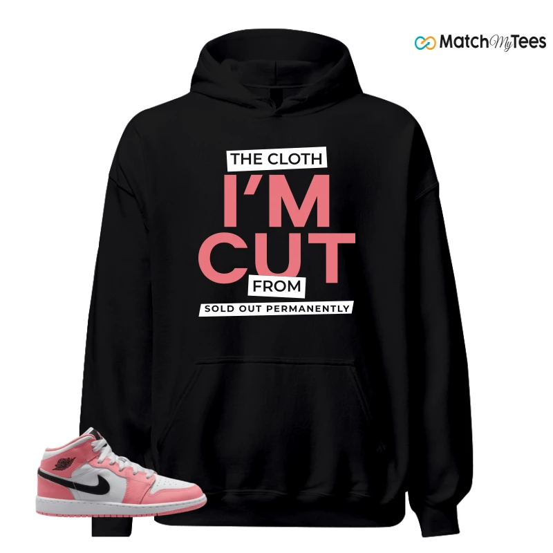 NIKE AIR JORDAN 1 MID GS PINK GAZE WHITE SNEAKER Matching Tees hoodie