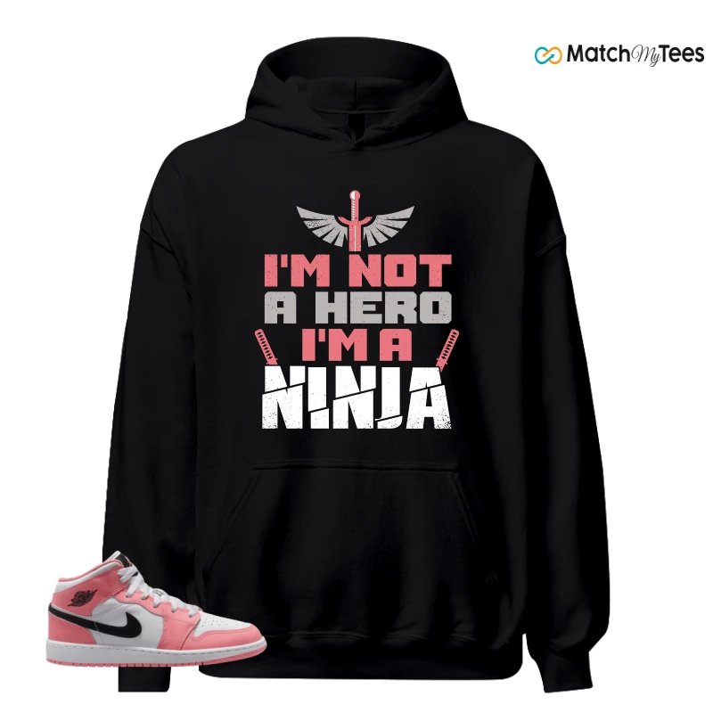 NIKE AIR JORDAN 1 MID GS PINK GAZE WHITE SNEAKER Matching Tees hoodie