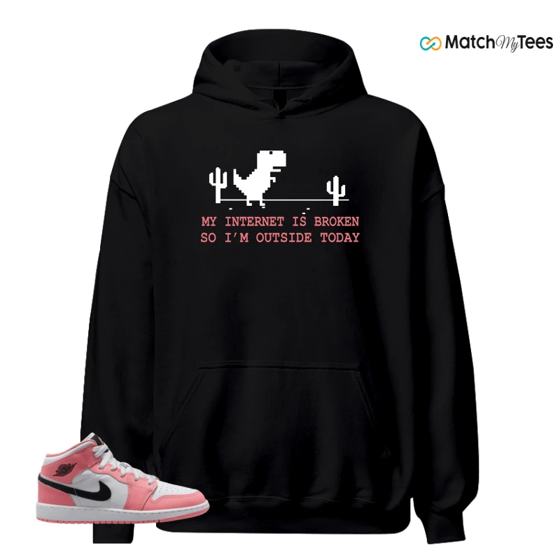 NIKE AIR JORDAN 1 MID GS PINK GAZE WHITE SNEAKER Matching Tees hoodie