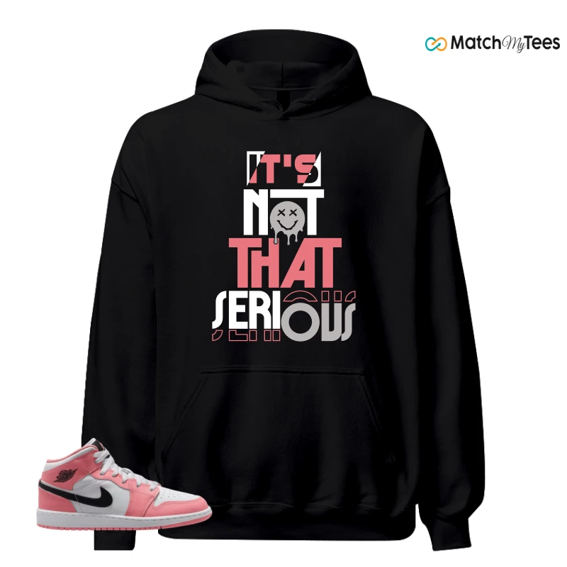 NIKE AIR JORDAN 1 MID GS PINK GAZE WHITE SNEAKER Matching Tees hoodie