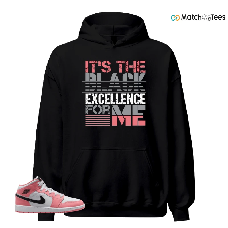 NIKE AIR JORDAN 1 MID GS PINK GAZE WHITE SNEAKER Matching Tees hoodie