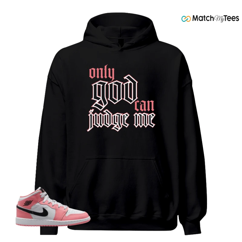 NIKE AIR JORDAN 1 MID GS PINK GAZE WHITE SNEAKER Matching Tees hoodie