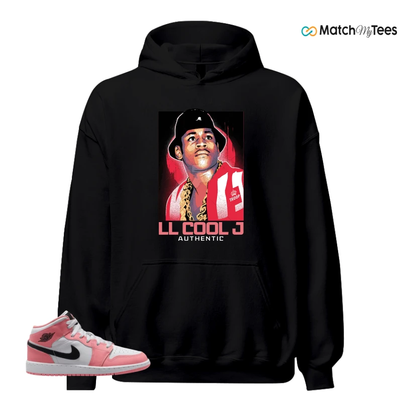 NIKE AIR JORDAN 1 MID GS PINK GAZE WHITE SNEAKER Matching Tees hoodie