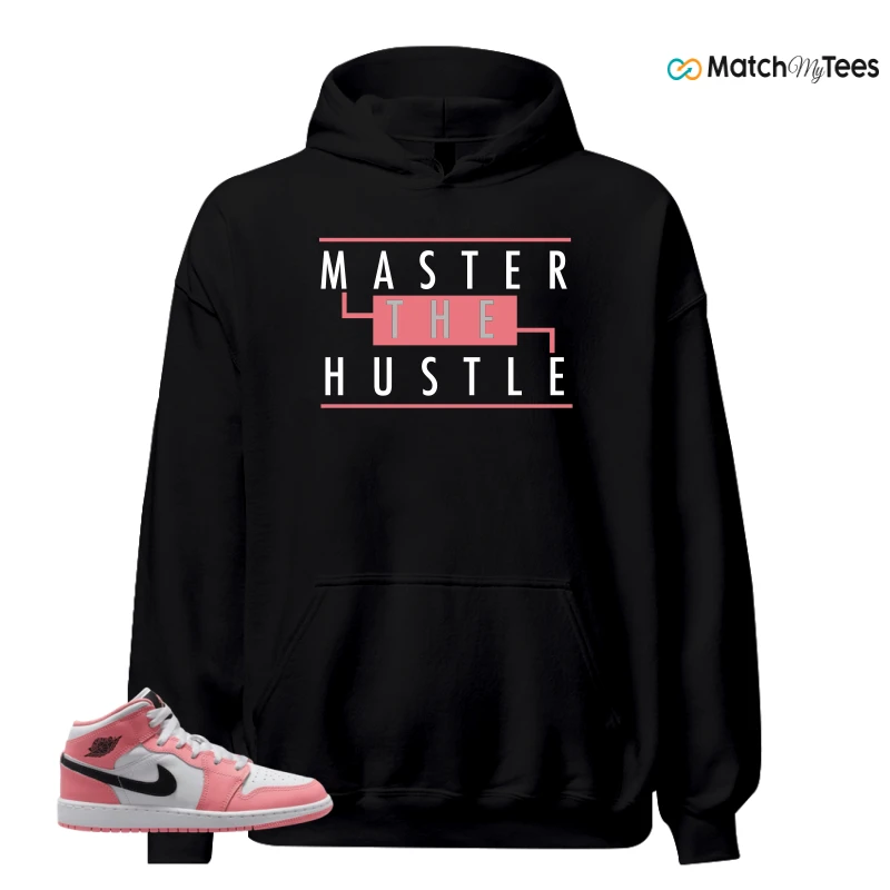 NIKE AIR JORDAN 1 MID GS PINK GAZE WHITE SNEAKER Matching Tees hoodie