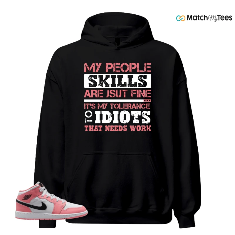 NIKE AIR JORDAN 1 MID GS PINK GAZE WHITE SNEAKER Matching Tees hoodie