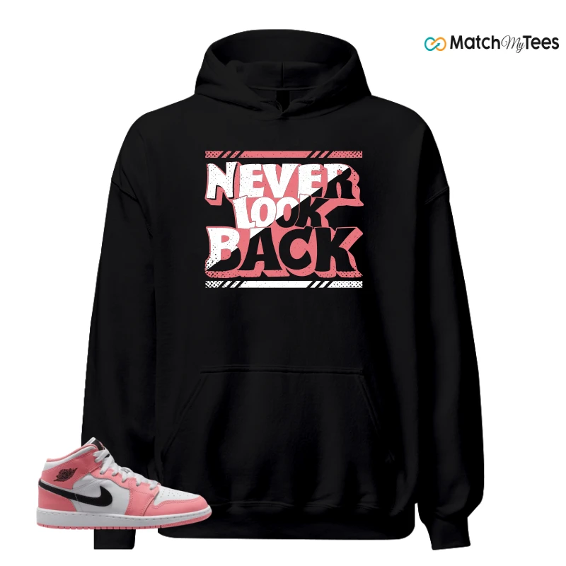 NIKE AIR JORDAN 1 MID GS PINK GAZE WHITE SNEAKER Matching Tees hoodie